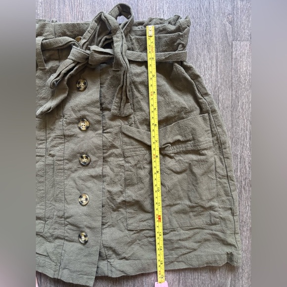 Olive Button-Front Women's Skirt - Picture 5 of 5